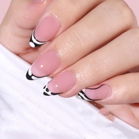 240 Uñas Postizas de Gel Suave Tipo Ataúd Francés, Uñas de Presión en Tonos Nude, Tipo Ataúd, Ballet y Almendra para Extensión