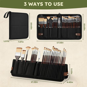 ชุดแปรงทาสีศิลปิน26ชิ้นชุดแปรงระบายสีน้ำสีอะคริลิคพร้อมมีดสำหรับผู้เริ่มต้นวาดภาพสีน้ำมัน - Product Image 4