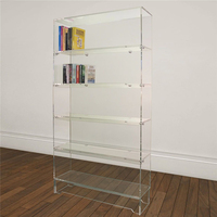 Étagère à livres en acrylique OEM, sur pied, transparente, pour la maison, le bureau, l'école, support pour magazines et brochures, taille personnalisée