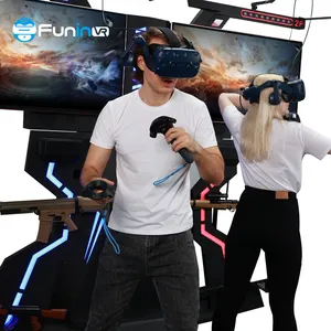 Canton Fair Terbaru VR Kerja Sama Tim Multiplayer 9D Shooting Game Virtual Reality Park Simulator Gerak Peralatan