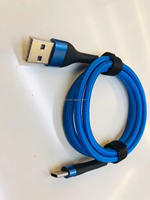 Cable de Carga Rápida USB 3A Azul de Aluminio de Alta Calidad con Diseño Trenzado y Revestimiento de Nailon para iPhone 14/15/16