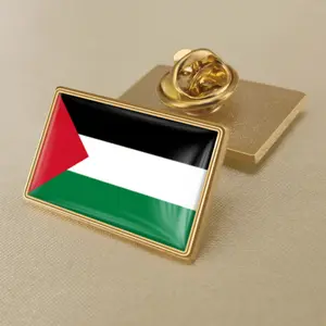 Broche nationale palestinienne bon marché épingle patriotique humanitaire plaqué or émail épingle drapeau du pays palestinien badge