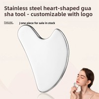 Grattoir Gua Sha en acier inoxydable avec logo personnalisable pour le soin du visage, masseur musculaire des yeux, grattoir corporel universel