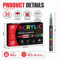 Lot de 36 marqueurs acryliques à base d'eau pour peinture sur roche, loisirs créatifs, verre, bois, toile – Vente en gros, fournisseur OEM