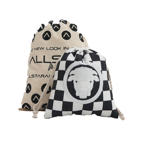 Sac en coton et lin blanc naturel extra large avec cordon de serrage, impression de logo personnalisée, pochette de voyage multi-usages, sac en coton - Product Image 2