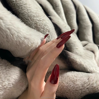 Ongles à presser extra longs style stiletto, rose vif, en acrylique 3D, couverture complète, motifs réutilisables, faux ongles avec colle