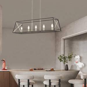 Lustre moderne <span class=keywords><strong>en</strong></span> <span class=keywords><strong>fer</strong></span> <span class=keywords><strong>forgé</strong></span> <span class=keywords><strong>de</strong></span> luxe, lustre rétro moderne pour restaurant, lustre pour comptoir <span class=keywords><strong>de</strong></span> bar, table à manger, villa, maison - Product Image 3