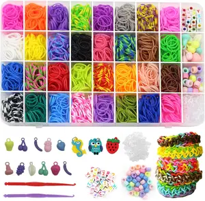Liberty Colored Rubber Bands Bracelet Making Kit with Loom Bands Storage Container Great Gifts for Girls and Boys