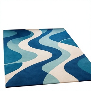 Premium Quality Geometric Hand Tufted Wool/Viscose Blend Beige PET Friendly Non-Slip Stain Resistant Modern Carpet Low Price - Product Image 1