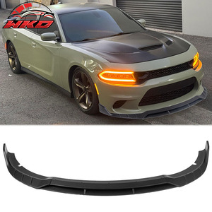 Compatible con Charger SRT 2015-2016 V6 Estilo B, Labio de Parachoques Delantero Negro Mate - Product Image 1