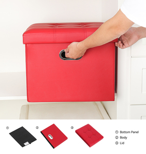 Rembourré personnalisé dortoir pouf de luxe pliant rangement pouf <span class=keywords><strong>banc</strong></span> pour salon dossier cuir rectangle - Product Image 3