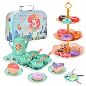 Ensemble de thé de l'après-midi de simulation transfrontalière en plastique, table de desserts pour enfants, cuisine, pause-café, boîte cadeau, jeu de simulation pour filles - Product Image 6