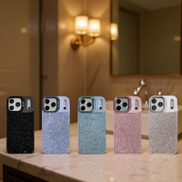 Pour iPhone 17 Pro Max – Coque antichoc scintillante en TPU+PC avec diamants, sans support