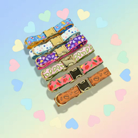 Collier pour chat et chien réglable en nylon, motif dessin animé, luxe, boucle de sécurité à dégagement rapide, imprimé, élégant et sûr pour animaux de compagnie