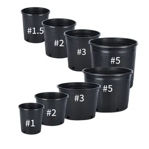 Wholesale Cheap 5 Gallon Black Plastic Outdoor Garden Flower Nursery Plant Bonsai Grow Pots for Sale