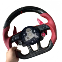 Pour Audi TT R8 A4 A5 B8 B9 S4 RS6 A6 C7 RS Q5 Q6 avec bouton de démarrage demi volant à palettes en Fiber de carbone