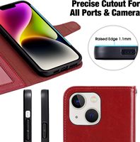 Étui de luxe pour iPhone 14 13 12 11 Pro Max, étui à rabat en cuir, portefeuille pour téléphone portable, coque magnétique antichoc avec porte-cartes