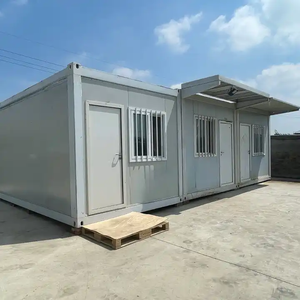 บ้านสำเร็จรูปโครงสร้างเหล็กแบบพับได้จากจีน บ้านคอนเทนเนอร์เคลื่อนที่อัจฉริยะขนาด 20 ฟุต สำหรับอยู่อาศัยหรือสำนักงาน ดีไซน์ร่วมสมัย ระบายอากาศได้ดี - Product Image 3