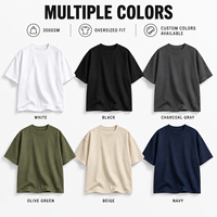 Kaos Katun 300GSM Custom Pria, Berat, Ukuran Besar, Lengan Pendek, Polos, Label Pribadi, Streetwear