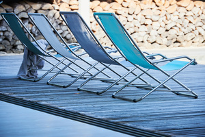 Chaise de jardin pliante en aluminium, chaise longue de camping d'extérieur, chaise à bascule de plage, chaise suspendue de patio - Product Image 6