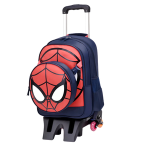 スパイダーマン漫画アニメーションバックパックローリングトロリーホイール付き防水生徒用バッグ小学校男の子用 - Product Image 3