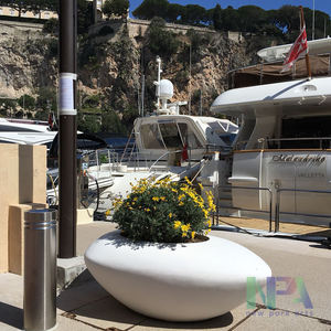 <span class=keywords><strong>Macetas</strong></span> blancas grandes de calle de estilo moderno para exteriores, maceta de acero galvanizado duradero, <span class=keywords><strong>plantas</strong></span> en maceta - Product Image 2