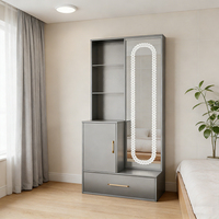Miroir de coiffeuse LED en acier, style européen moderne, personnalisé, directement de l'usine, durable, écologique, pour chambre à coucher, hôtel, salle à manger