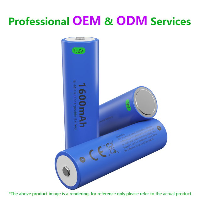 AA Rechargeable NiMH Battery 1.2V 1600mAh for Consumer Electronics Toys Flashlight-CE/RoHS Certified OEM Bulk Packs