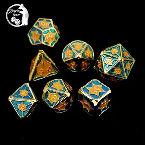 Custom 7PCS/SET 20mm D20 Dice Game Metal Dice Wholesale Metal Polyhedral Dnd Rpg Dice Set