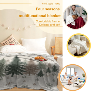 Maßgefertigte Flanell-Decke mit Aquarell-Weihnachtsbaum-Motiv, Vollflächendruck, Weiche Warme Gemütliche Wurfdecke für Bett, Sofa, Camping, Geschenk - Product Image 5