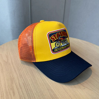 Gorra Trucker Deportiva Personalizada OEM de 6 Paneles con Rayas, Parche de Cuero, Malla, para Hombre, Ideal para Caza y Actividades al Aire Libre