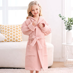 <span class=keywords><strong>Bata</strong></span> de Baño Infantil con Capucha 100% Algodón, <span class=keywords><strong>Bata</strong></span> de Doble Capa con Diseño de Panal para Bebé - Product Image 4