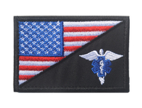 Bordir Warna-Warni Bendera AS Dengan Patch Ular Penyelamat Internasional, Patch Pertolongan Pertama Penyelamat Bordir Biru untuk Tas, Topi, DIY
