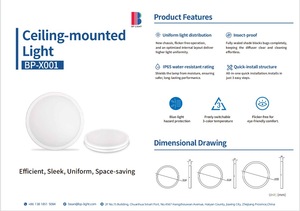 Plafonnier LED moderne en aluminium, panneau lumineux plat avec télécommande, IP44, pour chambre à coucher et bureau à domicile - Product Image 4