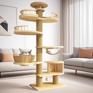 Torre in legno massello con bisal gioco <span class=keywords><strong>di</strong></span> arrampicata Grab Platform pilastro Pet Rack giocattolo tappetino divano prodotto - Product Image 2