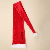 Gorro Navideño Extra Largo de Felpa de Poliéster, Estilo Europeo, Decorativo para Fiestas, Accesorio de Regalo
