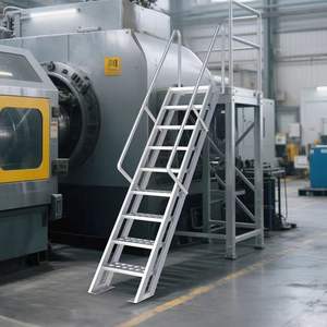 Moderne buitentrap met glazen leuning, van duurzaam aluminium, met antislip ontwerp - Product Image 4