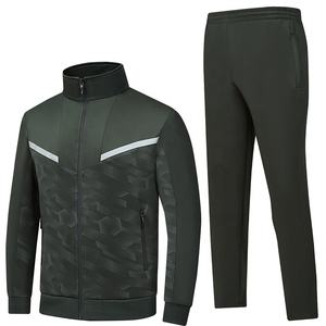 Zip up eşofman boş yüksek kaliteli Logo Slim Fit 2 parça renkli Polyester eşofman takımı erkekler spor giyim Jogger eşofman - Product Image 5