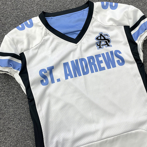 Maillot de football américain streetwear personnalisé, imprimé par sublimation, en maille polyester respirante, pour jeunes et hommes - Product Image 5