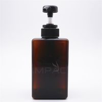 Bouteille de shampooing carrée en PETG 450 ml, vente en gros, bouteille pour soins de la peau et gel douche