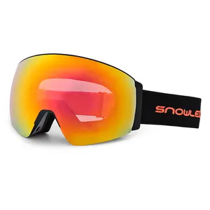 Goggles For Snowboarding Photochromic Ski Glasses Black TPU Frame Lightweight Spherical Lens Wide Vision