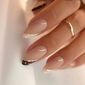 Haute Qualité De Luxe Conçu Réutilisable Imprimé <span class=keywords><strong>Faux</strong></span> <span class=keywords><strong>Ongles</strong></span> Court Personnalisé Alomond Presse Sur <span class=keywords><strong>Ongles</strong></span> <span class=keywords><strong>Ongles</strong></span> Artificiels Pour Femme - Product Image 1