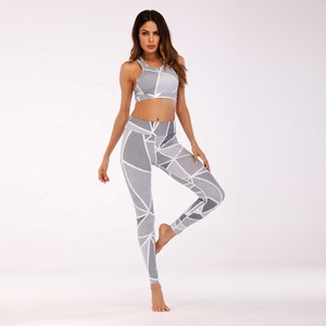 Geometria irregolare Set di avviamento Yoga stampato personalizzato <span class=keywords><strong>abbigliamento</strong></span> <span class=keywords><strong>sportivo</strong></span> <span class=keywords><strong>Fitness</strong></span> donna - Product Image 3