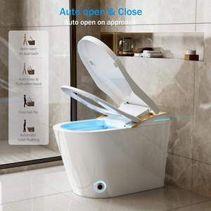 <span class=keywords><strong>WC</strong></span> intelligent monobloc avec pompe de surpression intégrée, bouton rotatif, chauffage instantané, capteur de pied, chasse d'eau automatique, bouclier anti-éclaboussures - Product Image 3