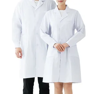 폴리에스터 면 전도성 섬유 Labcoat ESD 안전 의류 클린룸 정전기 방지 코트 블루 화이트 ESD 스모크