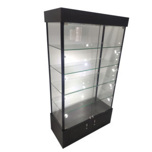 رفوف خزانة ملابس زجاجية متعددة الطبقات خزانة عرض خزانة قابلة للقفل مع ضوء ليد - Product Image 4