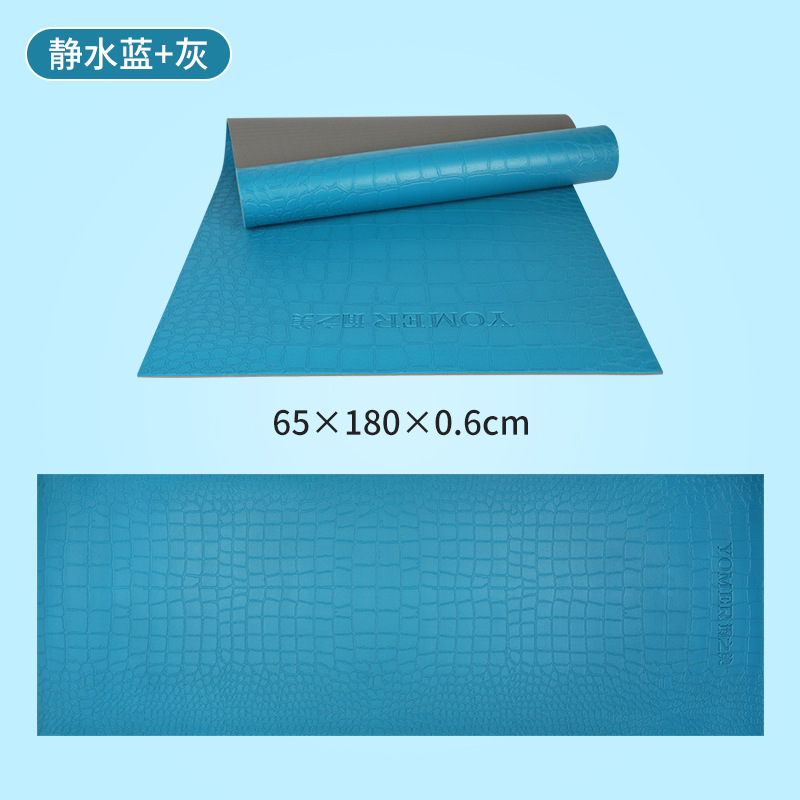 Tapis en alligator, bleu-gris, 180*65*0,6 cm