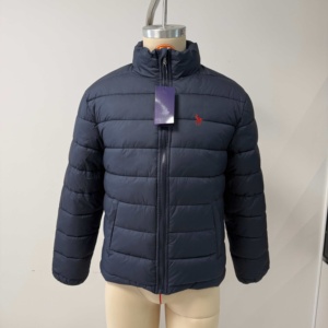Unisex Zip Up Cotton Padding <b>Coat</b> Small Embroidery Stand Collar Lightweight Winter Outerwear Multi Colors - Product Image 5