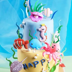 10 piezas <span class=keywords><strong>de</strong></span> bajo el tema del <span class=keywords><strong>mar</strong></span> Cupcake Topper algas pulpo caballito <span class=keywords><strong>de</strong></span> <span class=keywords><strong>mar</strong></span> delfín naranja pez tropical pastel Topper conjunto para hornear - Product Image 1