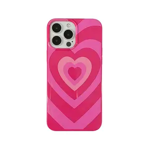 Roze Hart Telefoon Hoesje Voor Iphone 14 Pro Max Zachte Tpu Roze Liefde Hart Print Ontwerp Achterkant Voor Iphone 15 Roze Hoesje Liefde